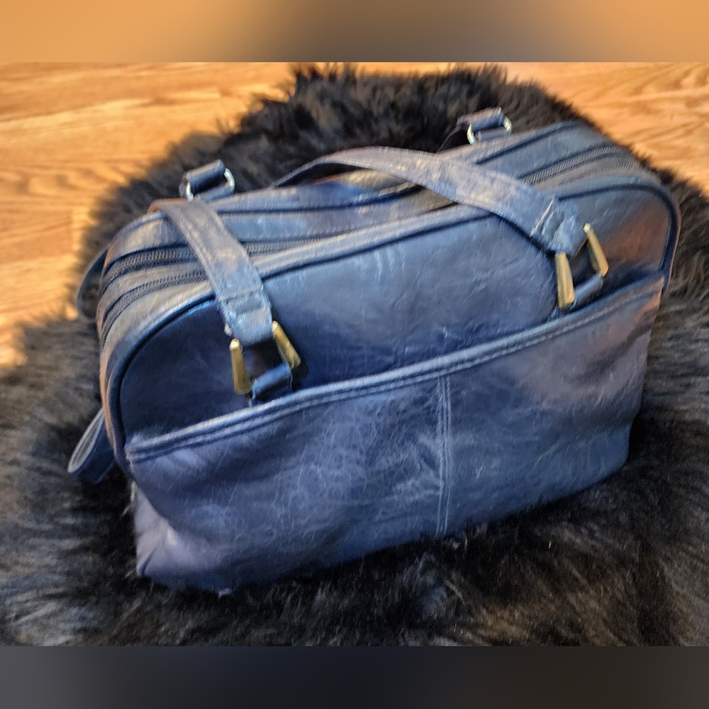 TR Bentley Navy Blue PU Leather Shoulders Bag Purse